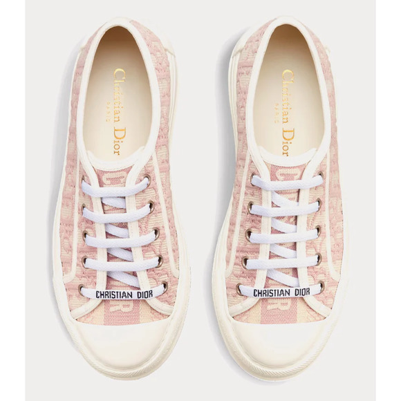 Dior Walk'N'Dior Powder Nude Pink Oblique Logo Flat Low Top Trainer Sneaker 40 - Picture 7 of 15